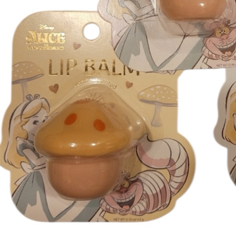 NEW Disney Alice in Wonderland Lip Balm 1 lip balm - Orange Mushroom in Vanilla